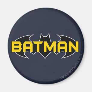 Íman Símbolo Batman Nome Logotipo Amarelo e Preto