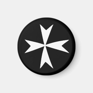 Íman Símbolo branco da Cruz Maltesa e Malta/knight BL