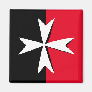 Íman Símbolo branco de moda da bandeira maltesa Cross