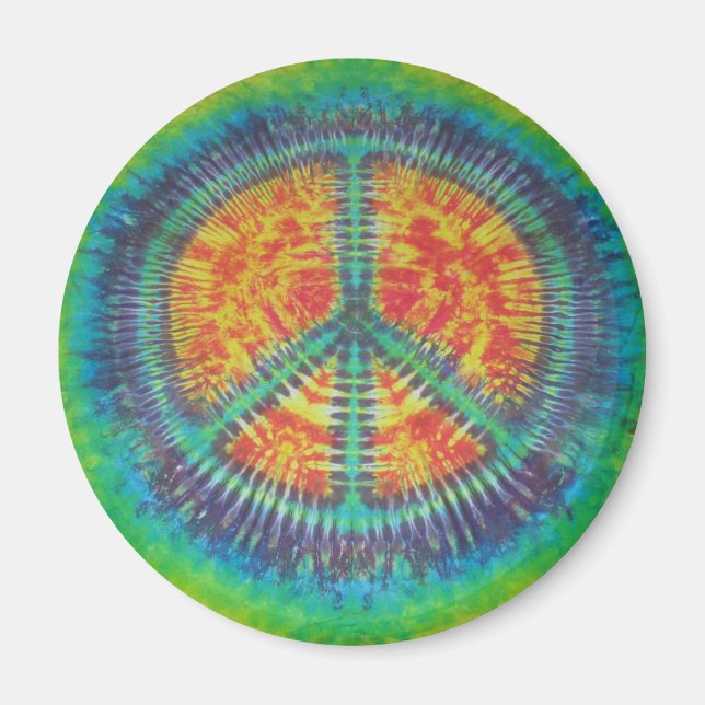 Íman Símbolo Clássico de Paz Tie Dye Magnets (Frente)
