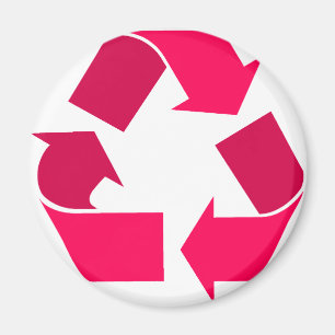 Íman símbolo cor-de-rosa do reciclar