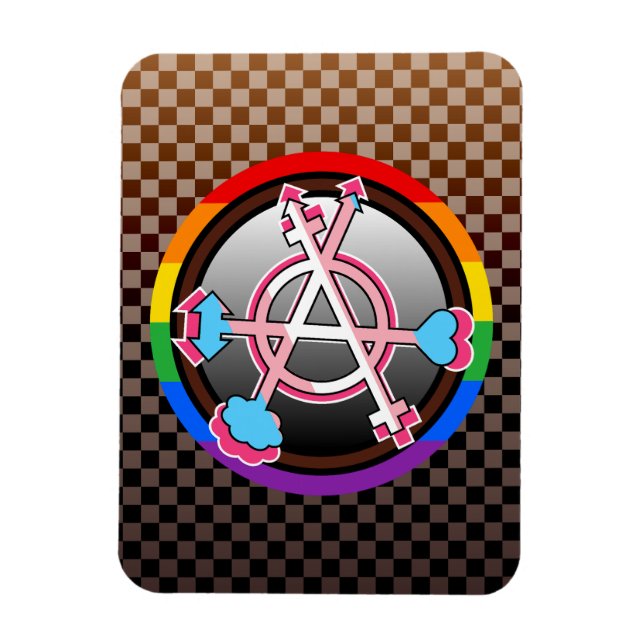 Íman Símbolo da Anarquia de Gênero, Emblema em Tabuleir (Vertical)