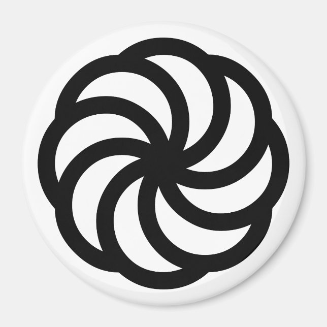 Íman Símbolo da Eternidade Armênia Preto em Branco (Frente)