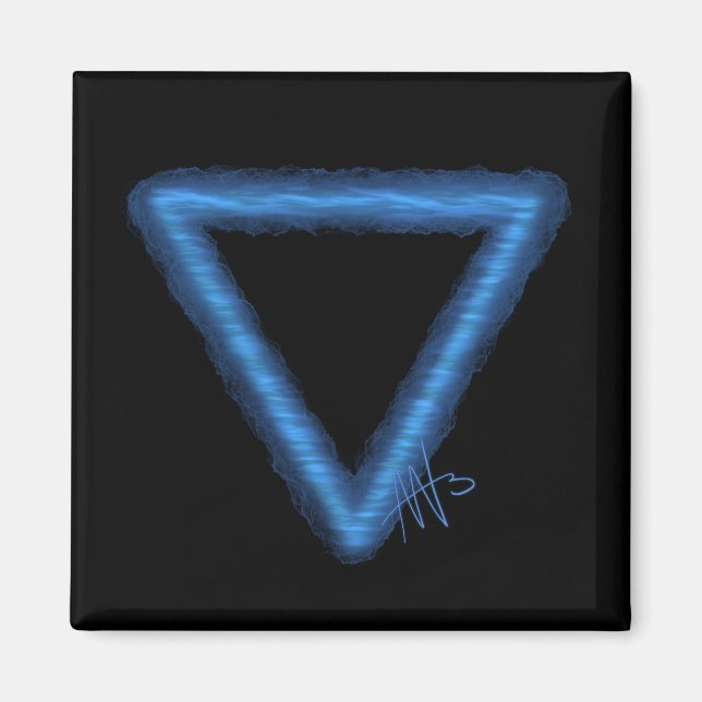 Íman Símbolo de Alquimia de Elemento de Água ondulada (Frente)