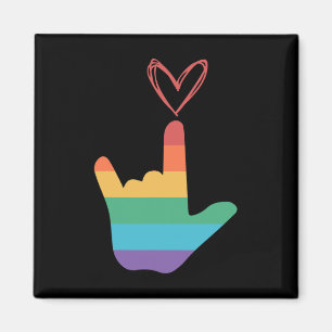 Íman Símbolo de Amor Arco-íris ASL Surdo