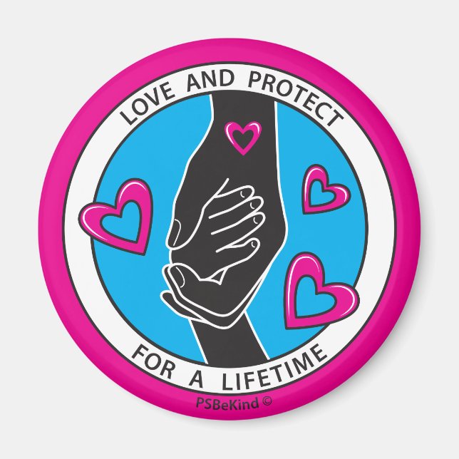 Íman Símbolo de Amor e Proteção Rosa 1_2,25"_ (Frente)