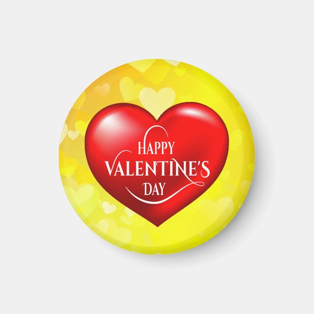 Íman Símbolo de Amor Vermelho 3d Formatado pelo Coração (Frente)