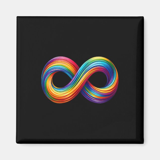 Íman Símbolo de Arco-íris do Sinal de Infinito da Neuro (Frente)