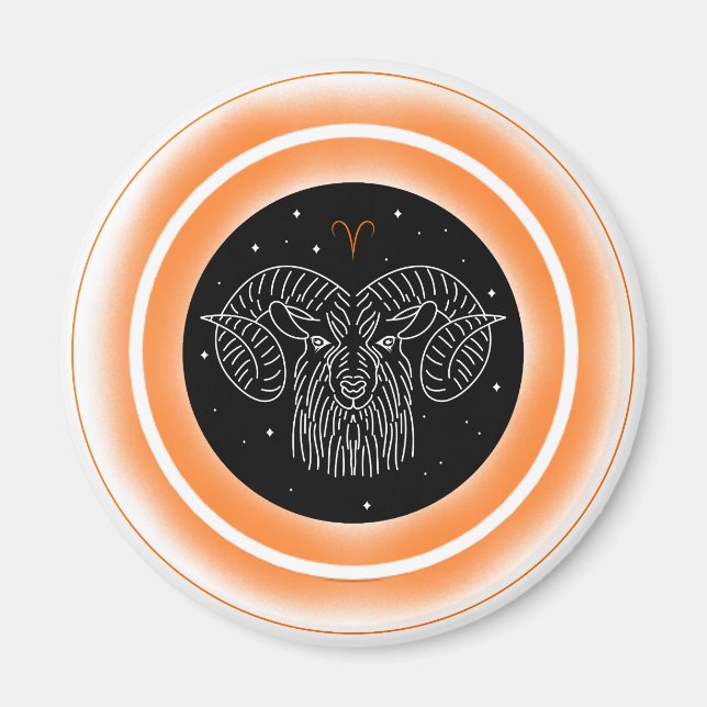 Íman Símbolo de Áries – Emblema de Astrologia Minimalis (Frente)