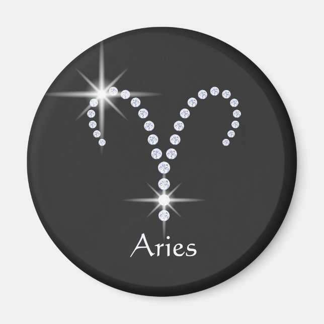 Íman Símbolo de Aries Sparkly Diamantes (Frente)