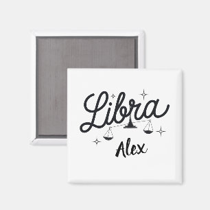 Íman Símbolo de Arte Zodiaca Personalizado por Libra