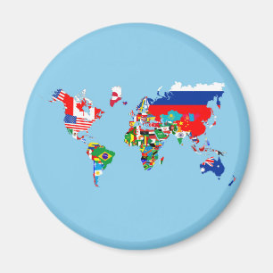 Íman símbolo de bandeira do país do mapa mundial silhue