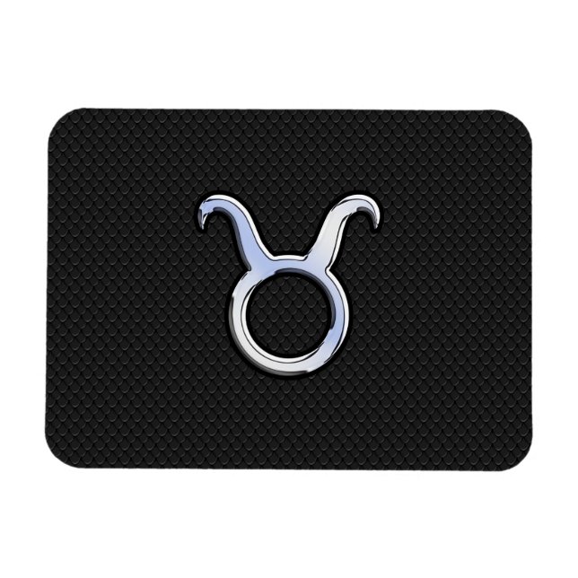Íman Símbolo De Cromo Silver Como Taurus Zodiac (Horizontal)