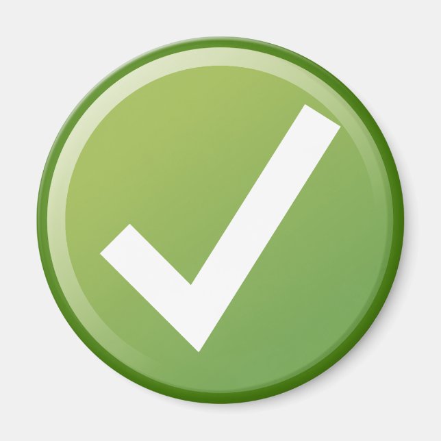 Íman Símbolo de Escrita Marca de Verificação Verde (Frente)