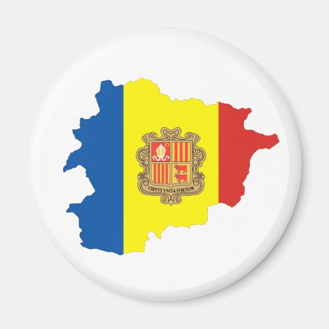 Íman Símbolo de forma do mapa de bandeira do país andor (Frente)