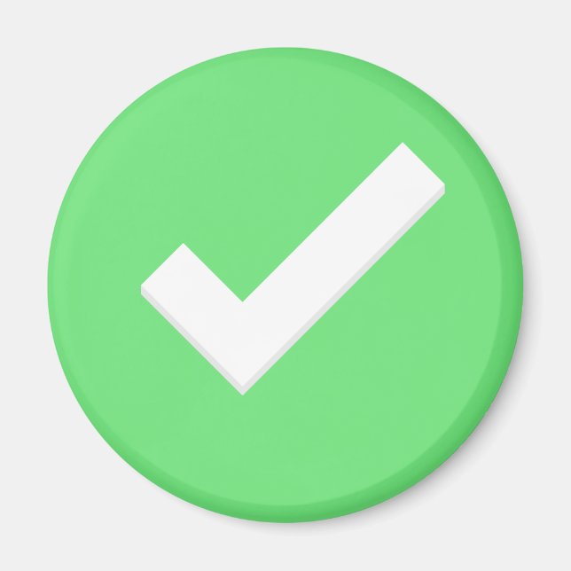 Íman Símbolo de gravação de marca de verificação verde (Frente)