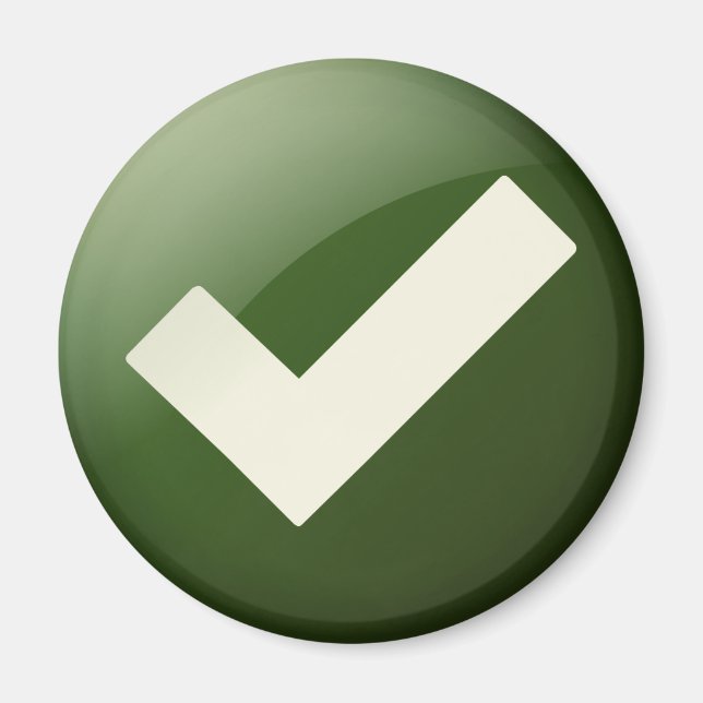 Íman Símbolo de gravação de marca de verificação verde (Frente)