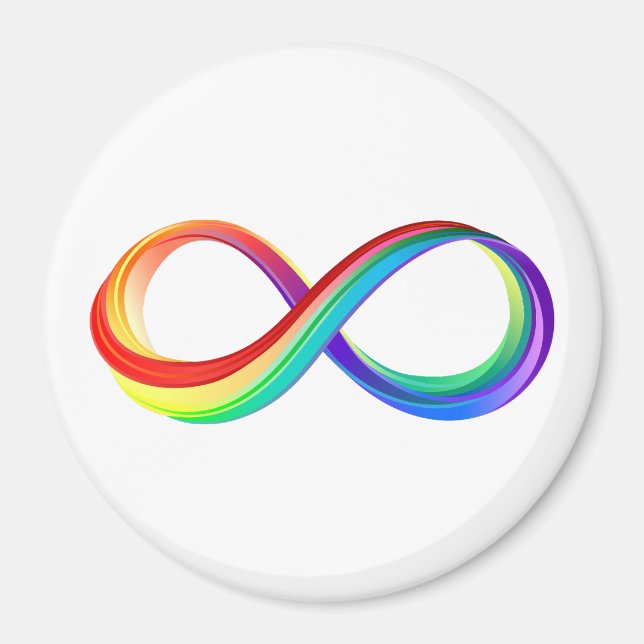 Íman Símbolo de Infinidade Arco-Íris em Camadas (Frente)