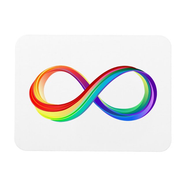 Íman Símbolo de Infinidade Arco-Íris em Camadas (Horizontal)