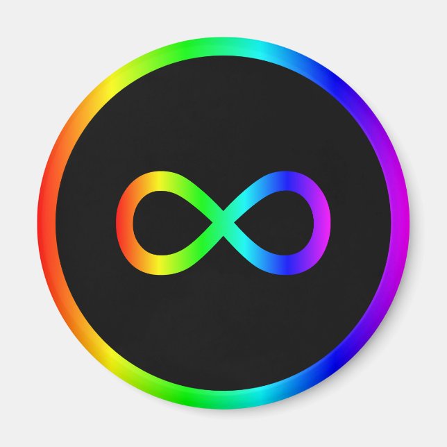 Íman Símbolo de Infinito Arco-íris (Frente)