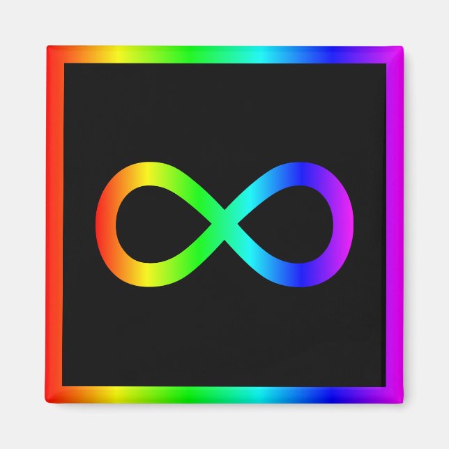 Íman Símbolo de Infinito Arco-íris (Frente)
