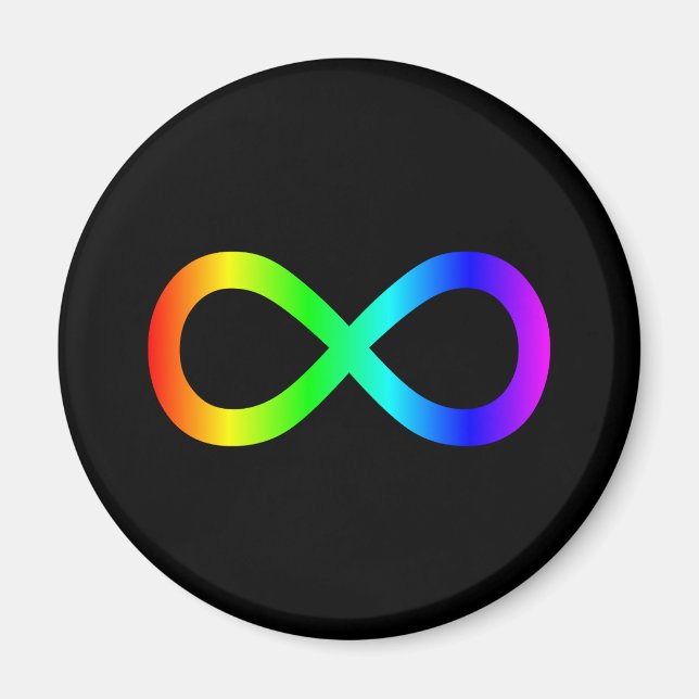 Íman Símbolo de Infinito Arco-íris (Frente)