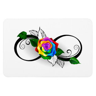 Íman Símbolo de Infinito com Rosa Arco-íris