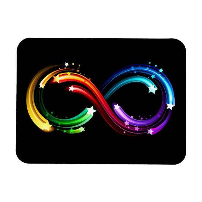 Íman Símbolo de infinito de cometas arco-íris (Horizontal)