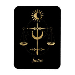 Íman Símbolo de Justiça de Tarot Dourado