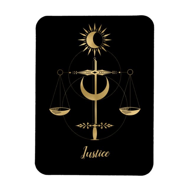 Íman Símbolo de Justiça de Tarot Dourado (Vertical)