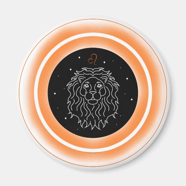 Íman Símbolo de Leão – Emblema Mínimo de Astrologia (Frente)
