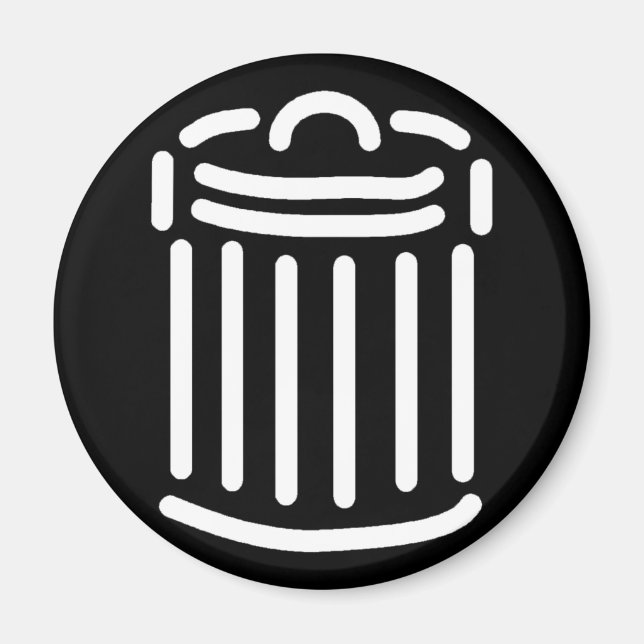 Íman Símbolo de Lixo Branco (Frente)