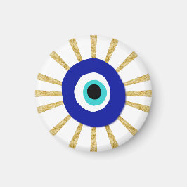 Íman Símbolo de Olho mau no Sunburst Dourado