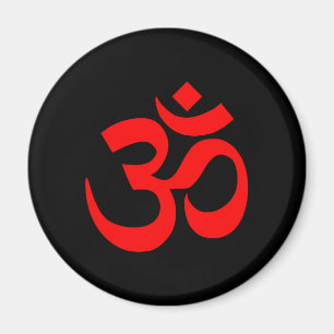 Íman Símbolo de Om Preto e Vermelho