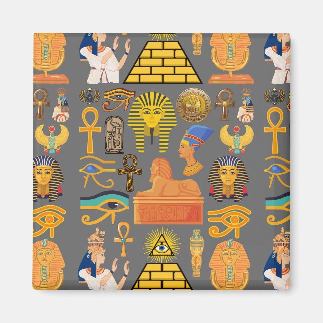 Íman Símbolo de Padrão Antigo Egípcio Hieróglifo (Frente)