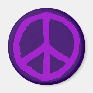Íman Símbolo de paz áspero - máscaras do roxo