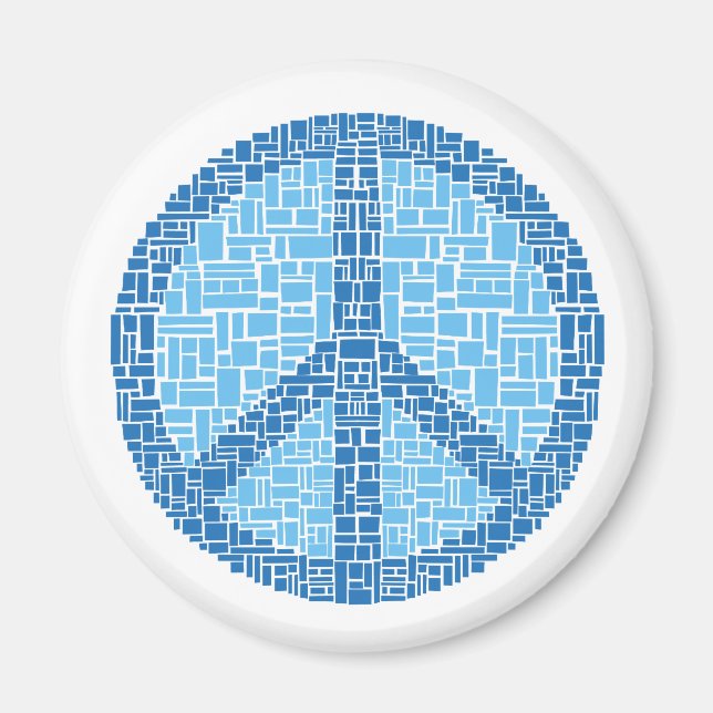 Íman Símbolo de paz (azul) (Frente)