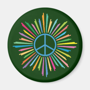 Íman Símbolo de Paz Colorida ao Redor