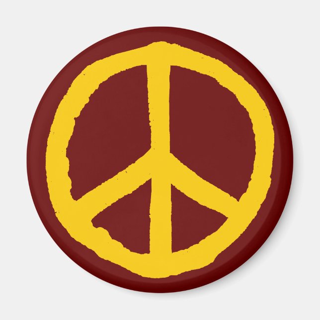 Íman Símbolo de paz duro - âmbar de marrom escuro (Frente)