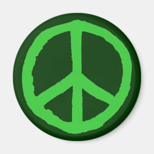 Íman Símbolo de paz duro - tons verdes