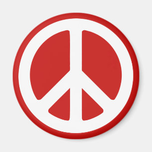 Íman Símbolo de Paz Vermelho e Branco