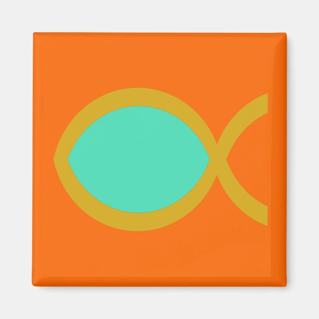 Íman Símbolo de Peixe Cristão (Frente)