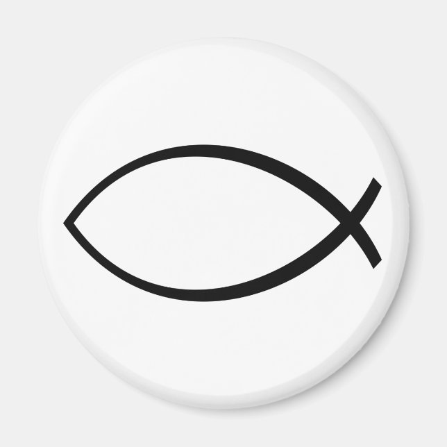Íman Símbolo de Peixe Cristão (Ichthys) (Frente)