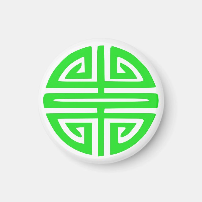 Íman Símbolo de prosperidade chinês verde (Frente)