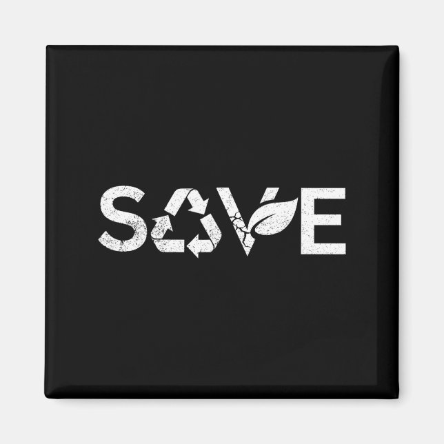 Íman Símbolo de Reciclagem Salve a Terra Terra Ecológic (Frente)
