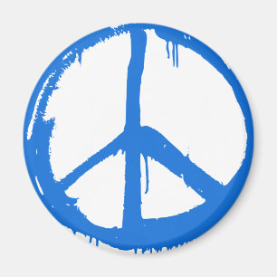 Íman Símbolo de sinal de paz azul