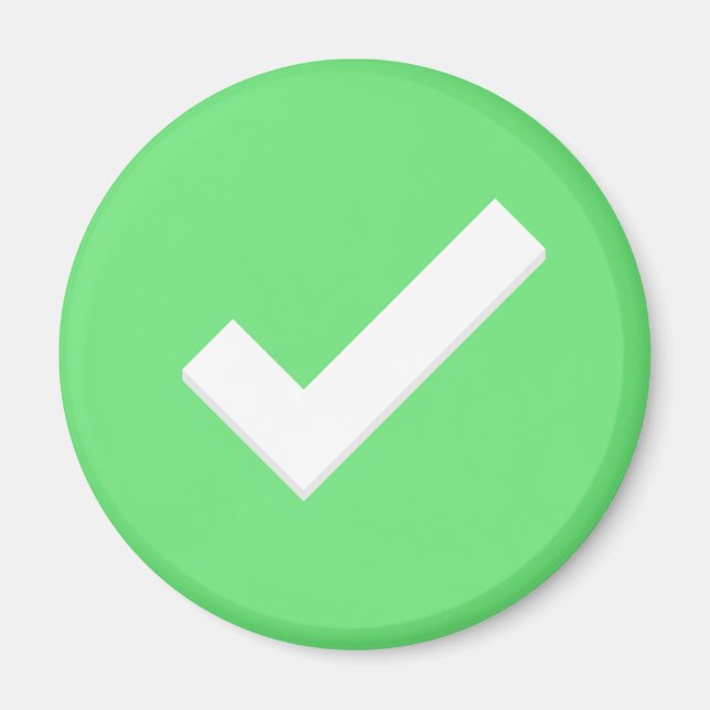 Íman Símbolo de Verificação Verde Escrever (Frente)