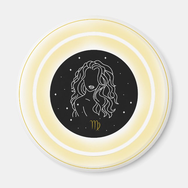 Íman Símbolo de Virgem – Emblema Mínimo de Astrologia (Frente)