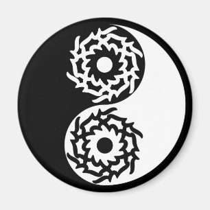 Íman Símbolo de yin e yang preto e branco