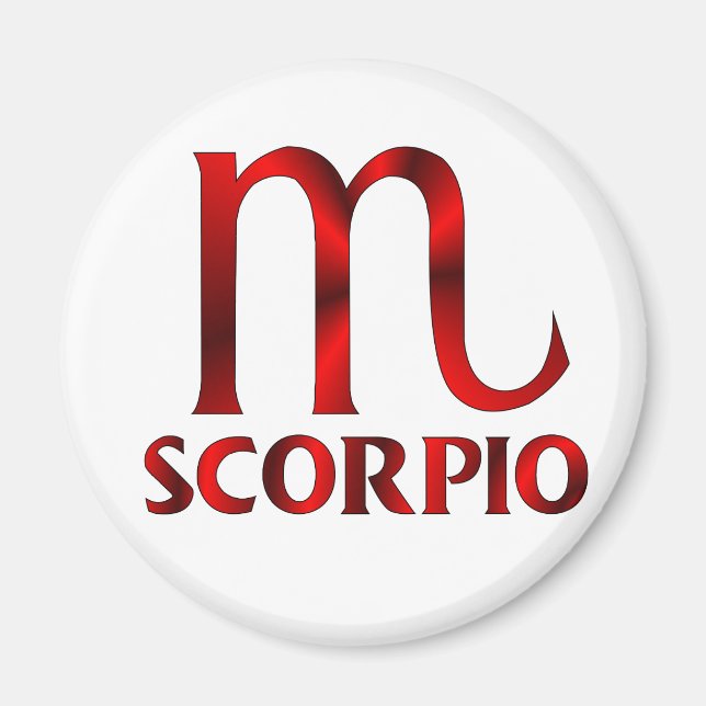 Íman Símbolo do Horóscopo do Escorpião Vermelho (Frente)